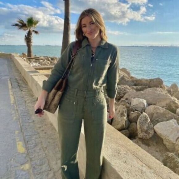 Zara Utility Jumpsuit Khaki New - Picture 3 of 5